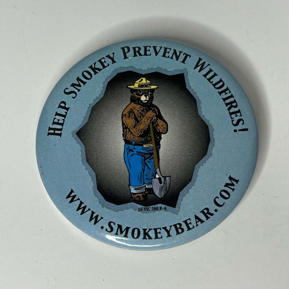 Smokey Bear Help Smokey Prevent Wildfires Pinback Button